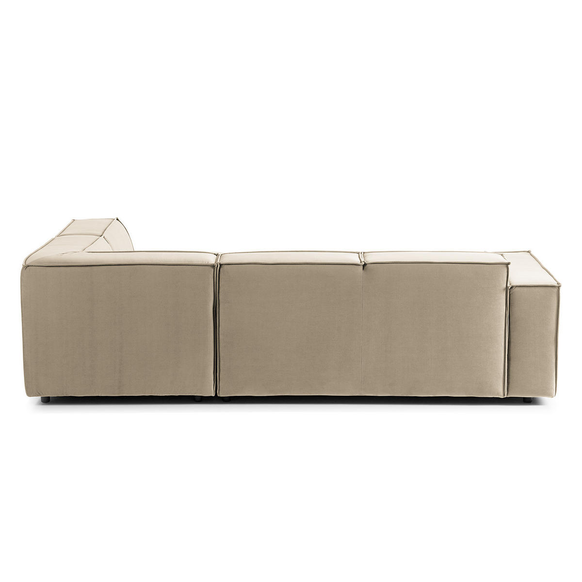 ECKSOFA mit Ottomane - Beige/Schwarz, Kunststoff/Textil (260/234cm) - home24