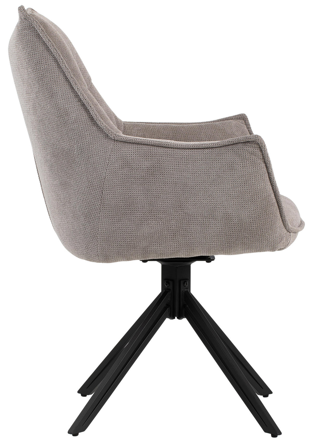ESSZIMMERSTUHL 2-er Set Ginosa hellgrau drehbar - Beige/Hellgrau, Textil/Metall (62/90/66cm) - Mr. Deko