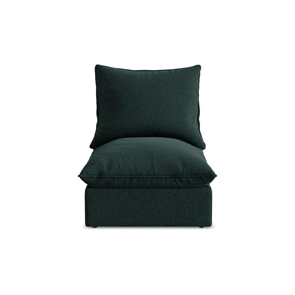 SOFAELEMENT Samt Stoff Grün - Schwarz/Olivgrün, Holzwerkstoff/Kunststoff (75/77/90cm) - LaMiaSofa