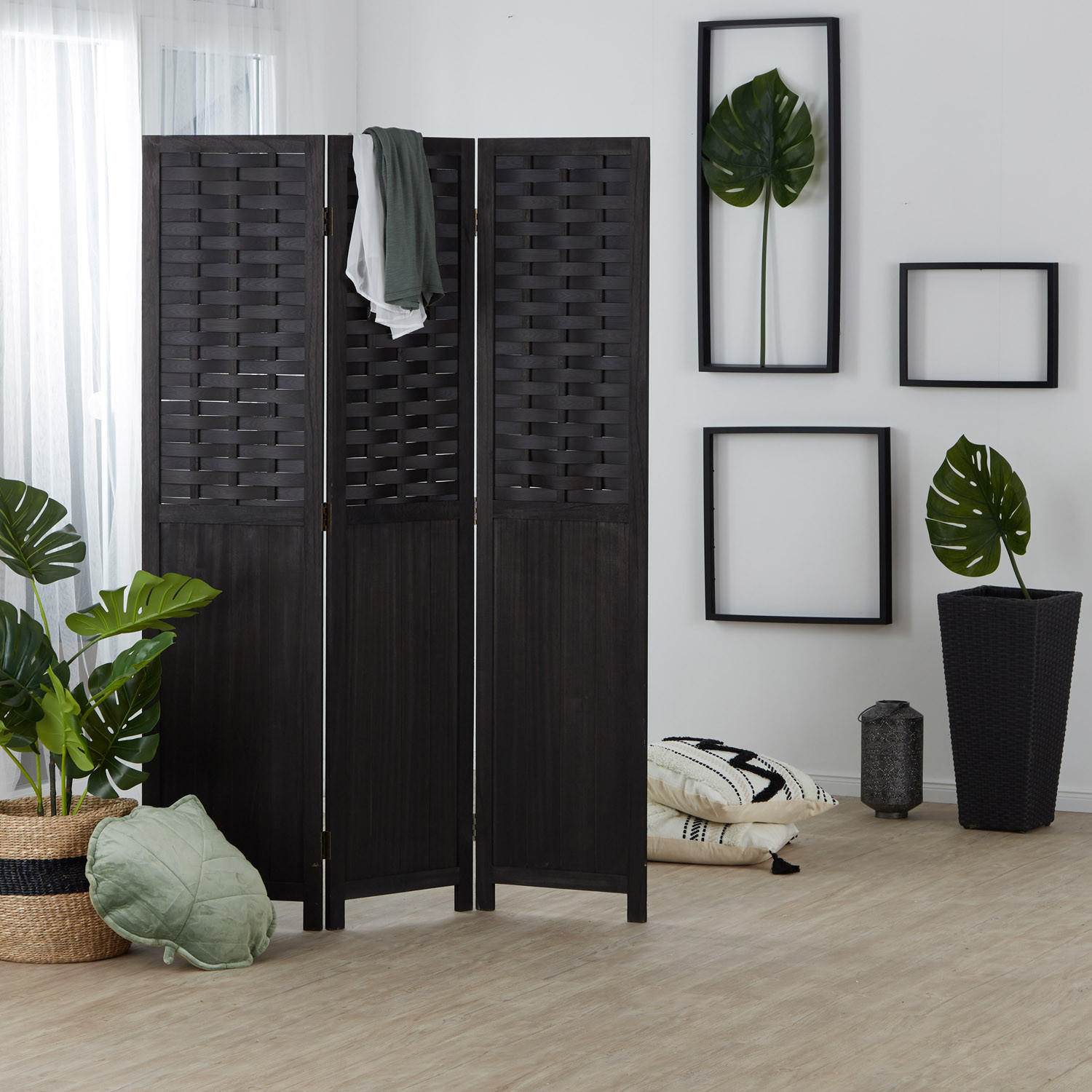 PARAVENT 120/170 cm Schwarz - Schwarz, Holz (120/170/2cm) - Homestyle4u