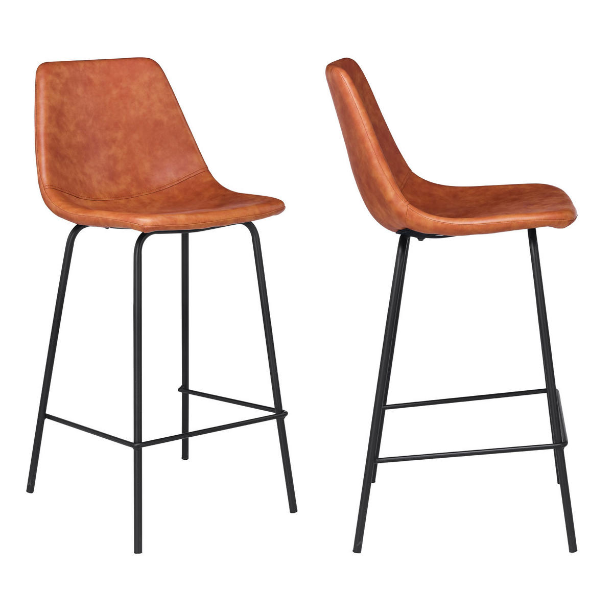 BARHOCKER Lucien Cognac 2er-Set - Orange, Kunststoff (43/94/50cm) - Happy Garden