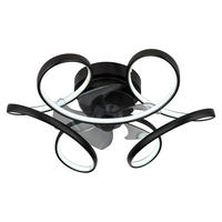 LED DECKENLEUCHTE Metall Schwarz - Schwarz, Metall (56/56/21cm) - Globo Lighting