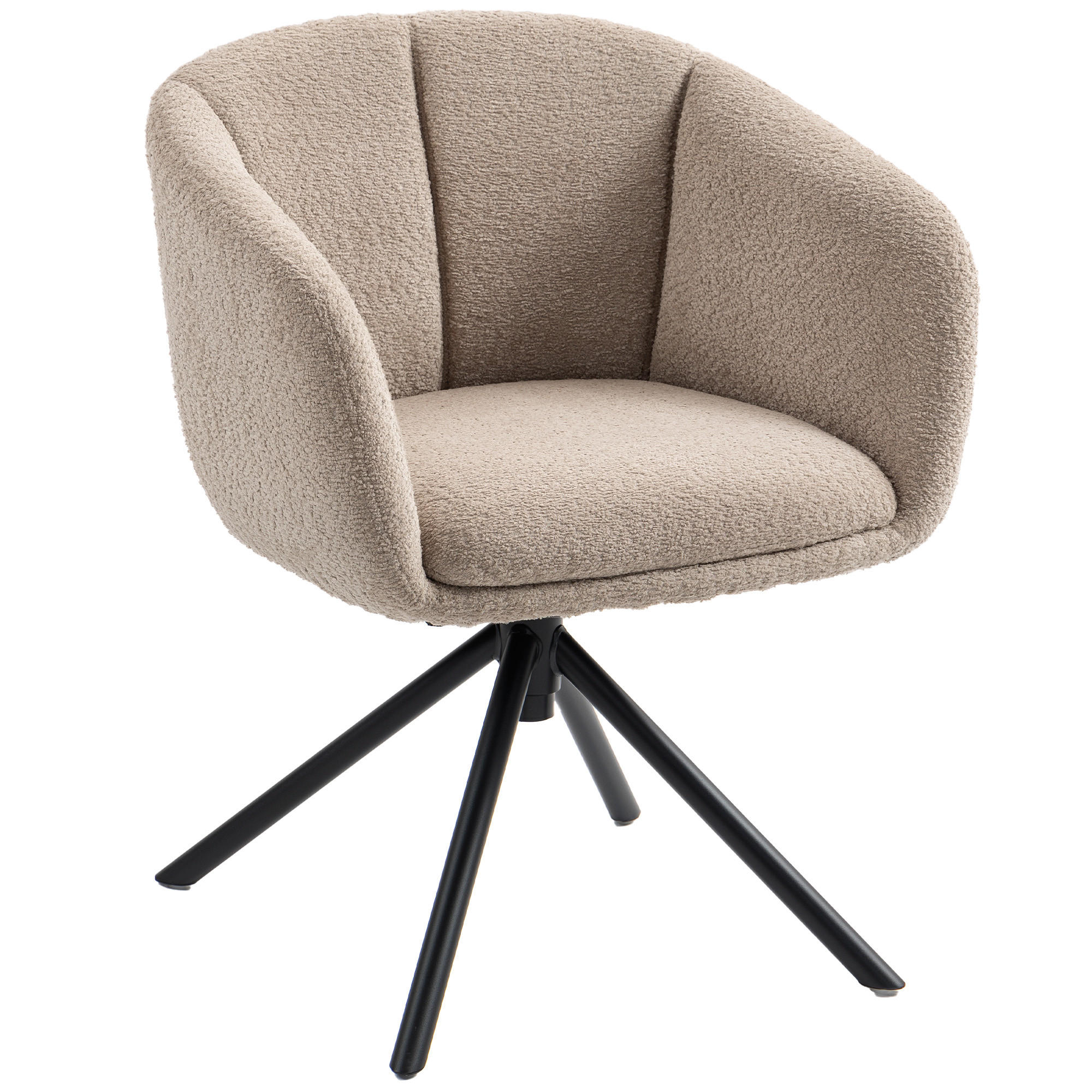 SESSEL Loungesessel mit Armlehne, 360° Drehfunktion, Leinenoptik, Hellbraun - Braun, Textil (58.5/78.5/59cm) - HOMCOM