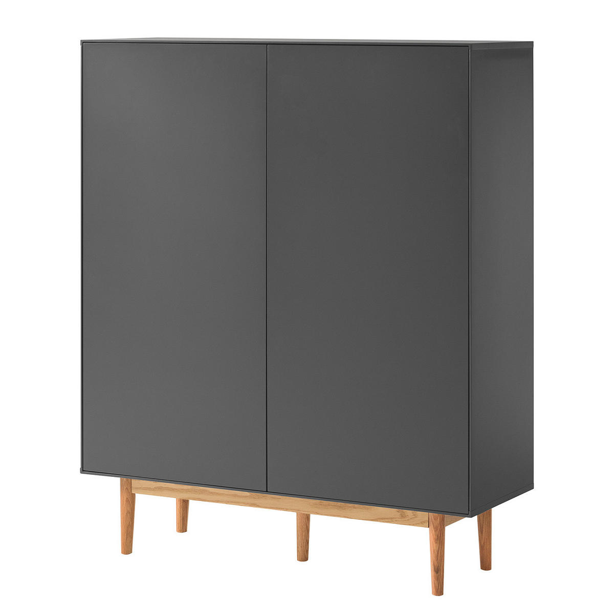 SCHUHKOMMODE mit 2 Türen - Eichefarben/Grau, Holzwerkstoff (110/132/38cm) - home24