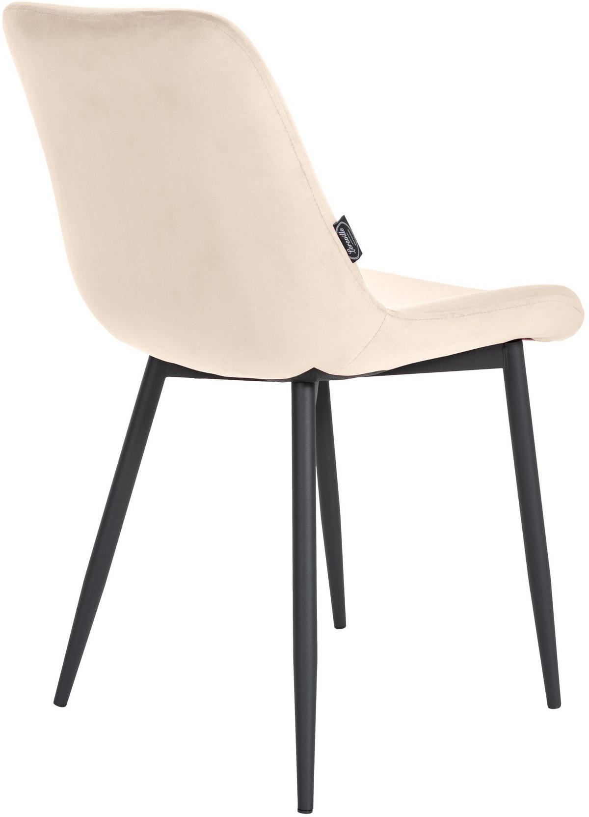 STUHL Samt creme - Creme/Schwarz, Textil/Metall (51/80/60cm) - CLP