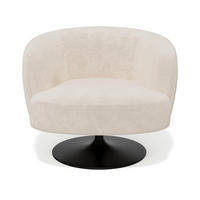SESSEL Chenille-Samt 77cm - Creme, Textil (77/69/76cm) - Sia Home