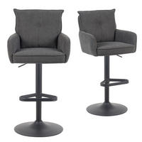 BARHOCKER Nova 2er-Set - Anthrazit/Schwarz, Textil/Metall (55/100/58cm) - DUBI Möbel
