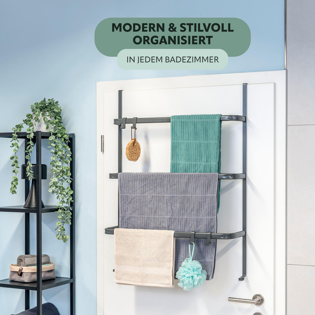 TÜR-HÄNGEREGAL, grau, Metall - Grau, Metall (65/86/17cm) - bremermann