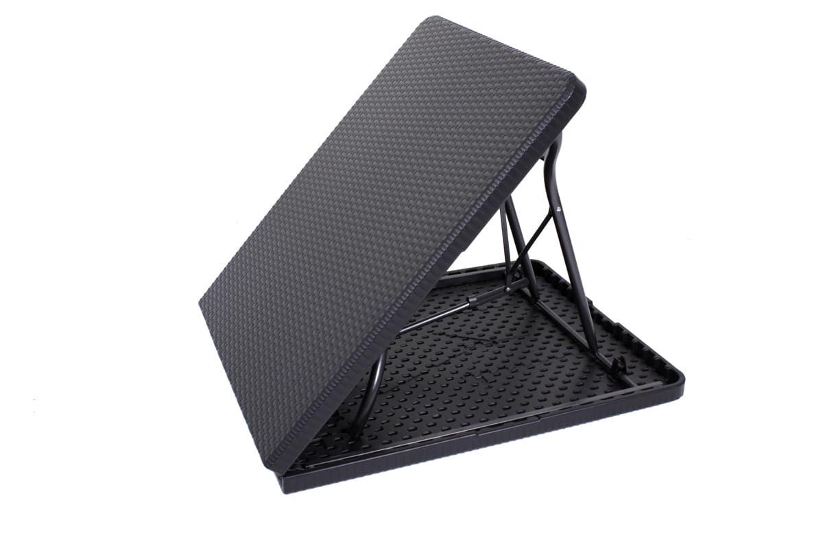 GARTENTISCH Melvin klappbar Rattan-Optik schwarz Klapptisch - Schwarz, Kunststoff (180/74/73cm) - DELUKE