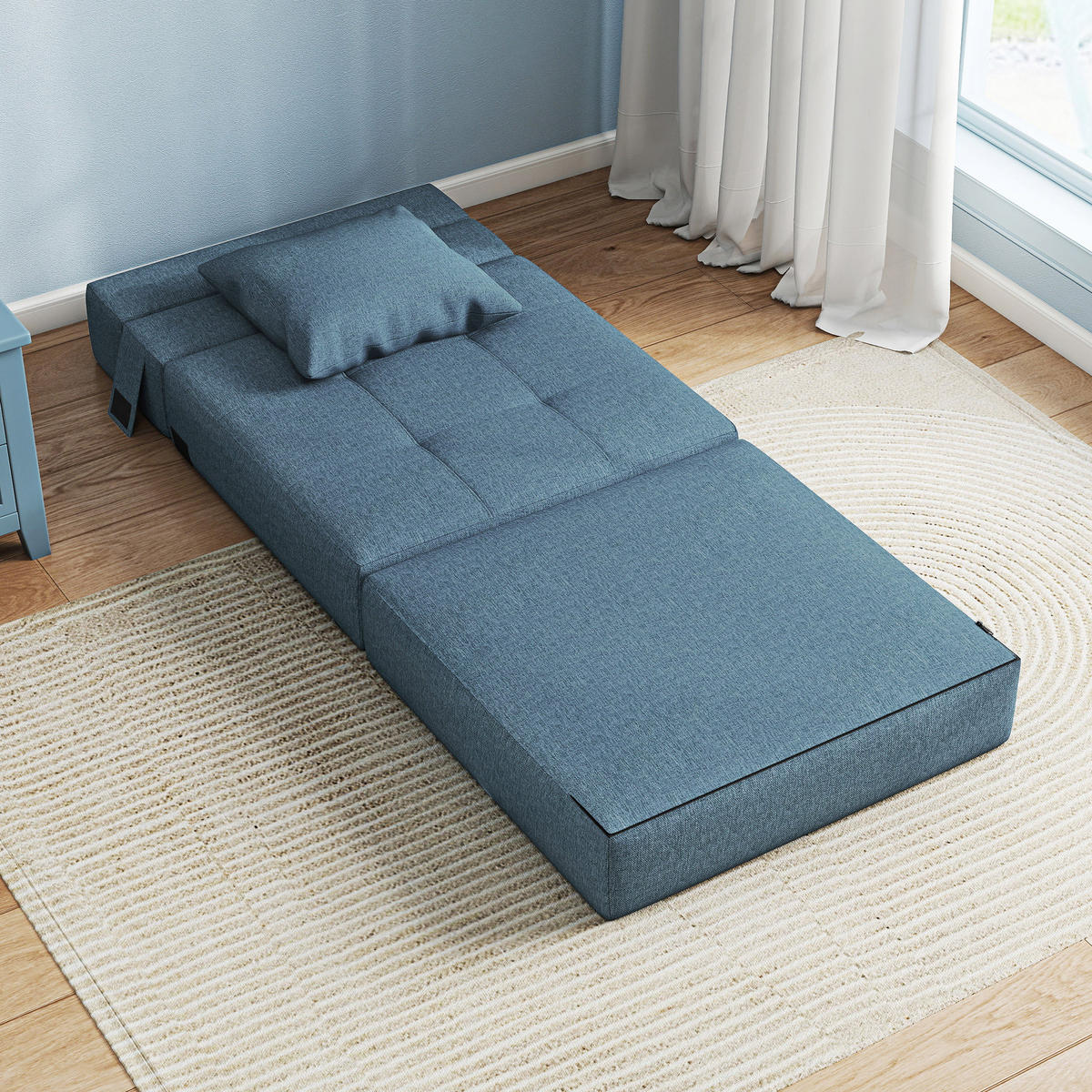 SCHLAFSESSEL aus Polyester Schaumstoff Dunkelblau - Dunkelblau, Textil (70/61/70cm) - HOMCOM