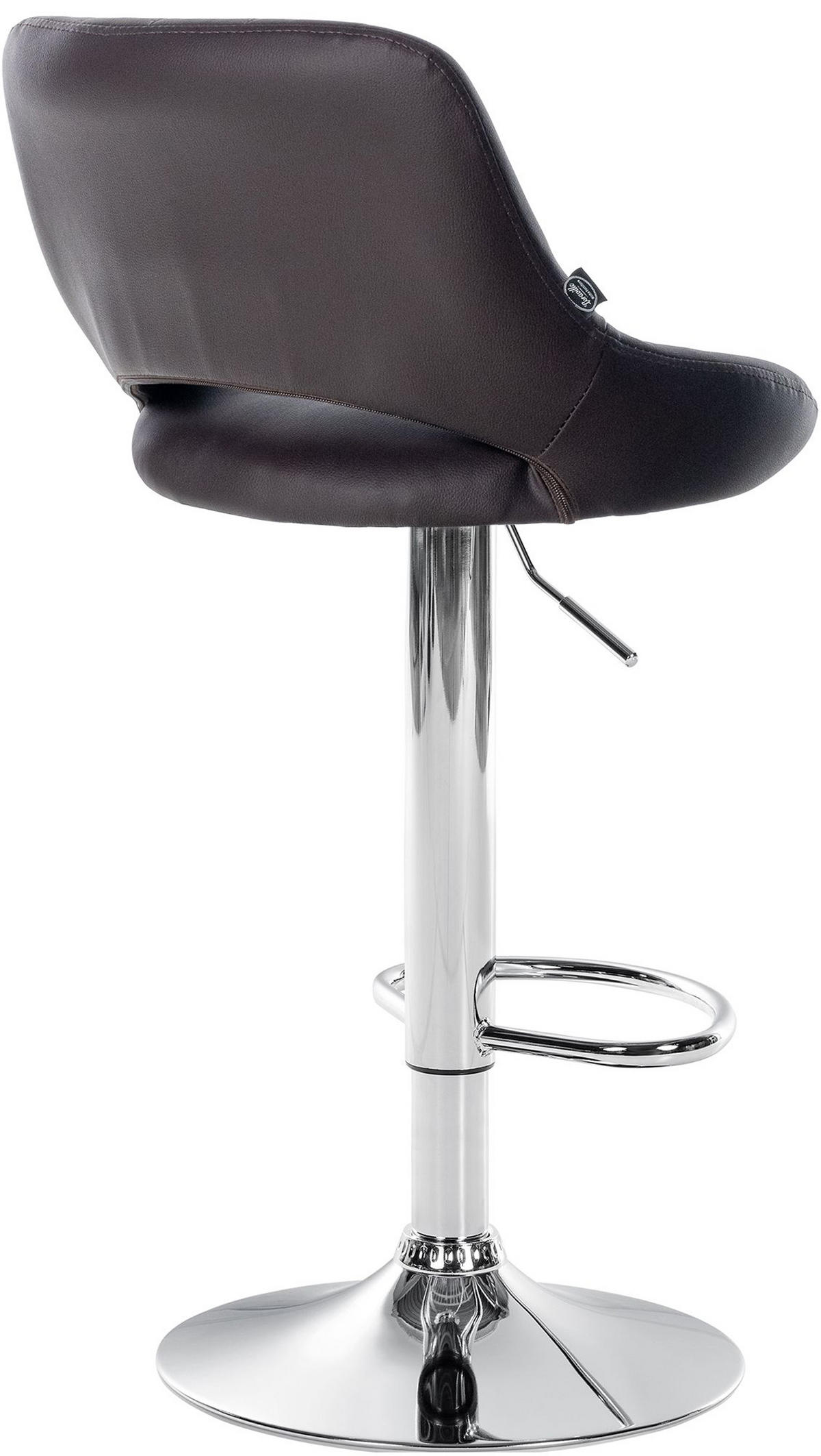 BARHOCKER Milos Kunstleder chrom braun - Chromfarben/Braun, Kunststoff/Metall (47/106/48cm) - TPFLiving
