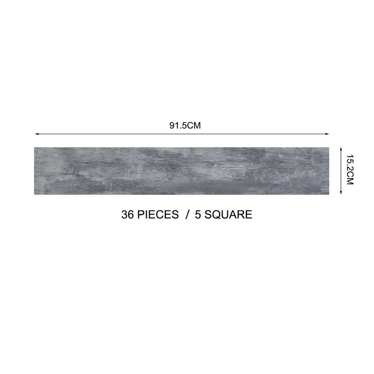 VINYLBODEN 5m²/36-TLG. selbstklebend PVC - Dunkelgrau, Kunststoff (0.2/91.5/15.2cm) - Livingandhome