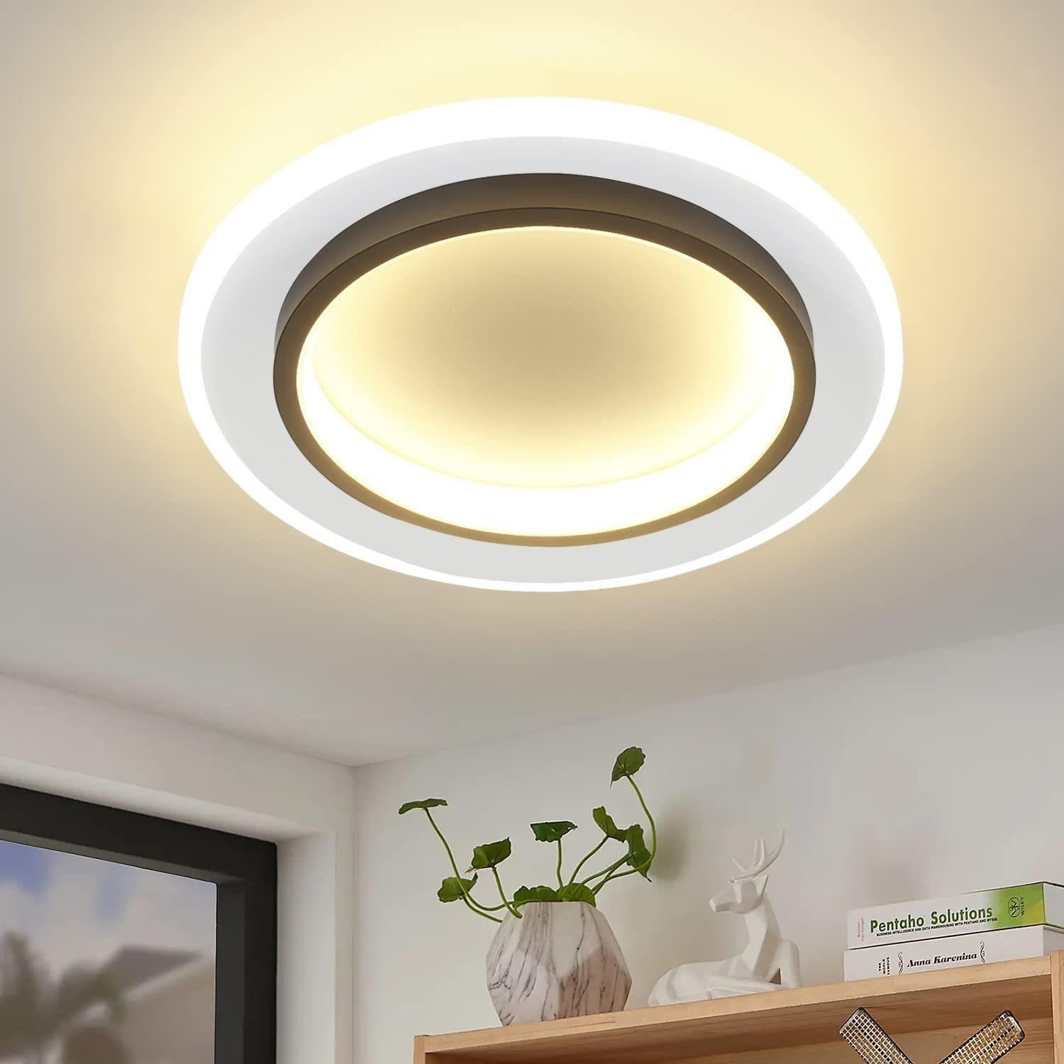 LED-DECKENLEUCHTE Harmonie 23.5/23.5/7 cm - Schwarz/Weiß, Kunststoff (23.5/23.5/7cm) - Nettlife