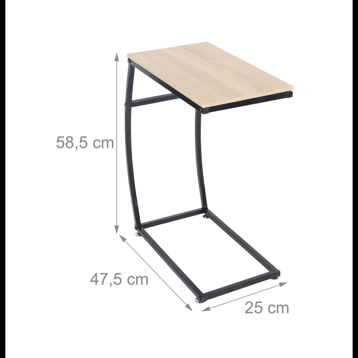 BEISTELLTISCH - Multicolor, Holzwerkstoff/Metall (25/47.5/58.5cm) - Relaxdays