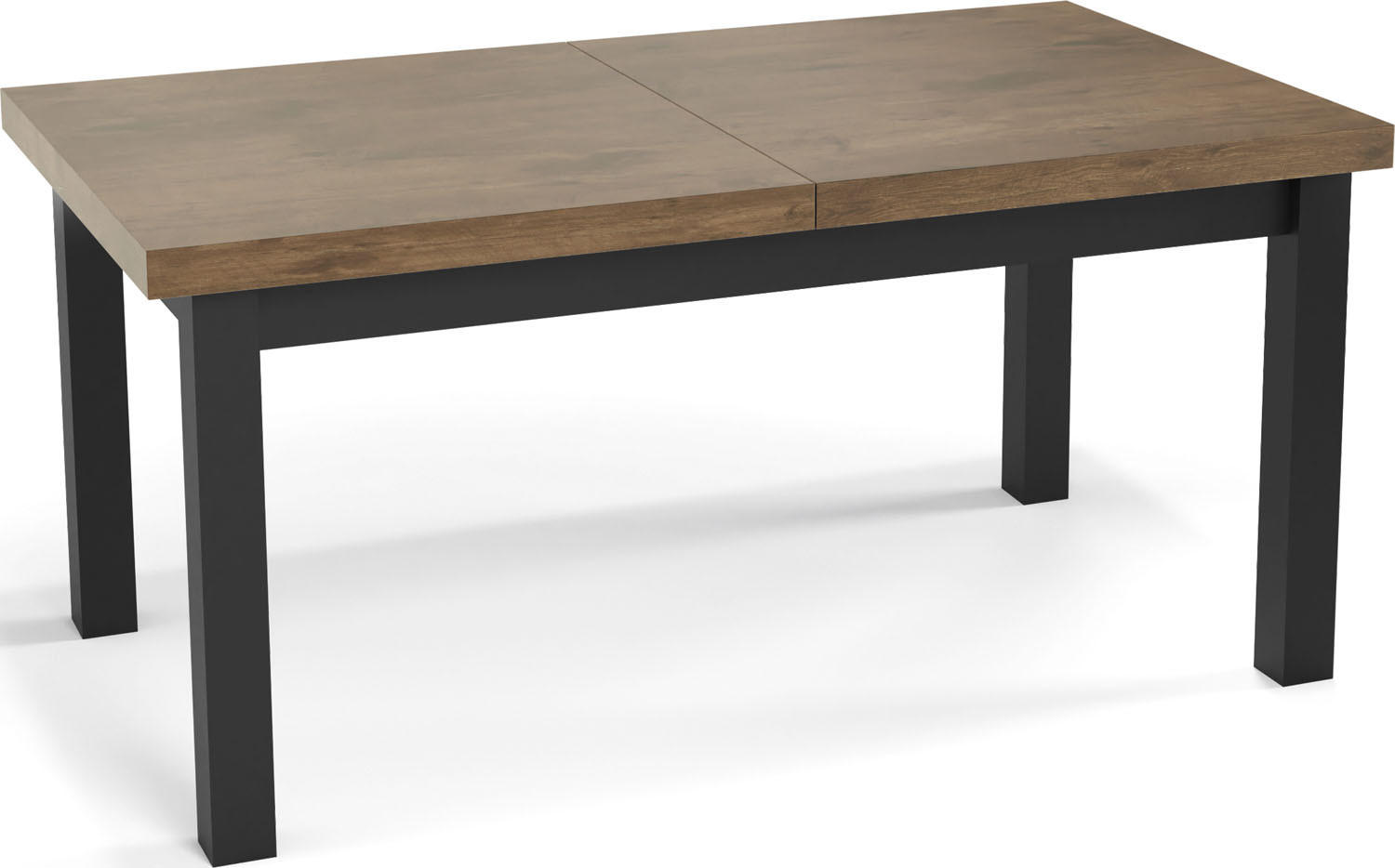 ESSTISCH Gemini rechteckig ausziehbar, Lefkas Eiche 120-160/80/78 cm - Alteiche/Schwarz, Holz/Holzwerkstoff (120/80/78cm) - WFL GROUP