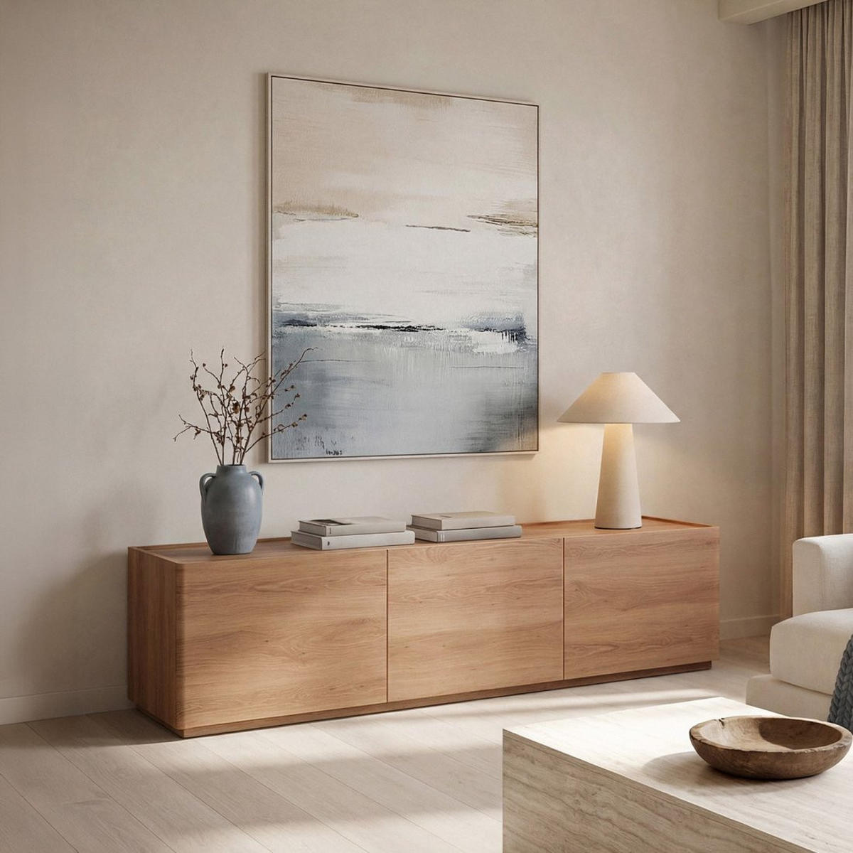 TV-ELEMENT Einar Natürlich 180 cm x 47 cm - Naturfarben, Holzwerkstoff (180/47/40cm) - Klast Home