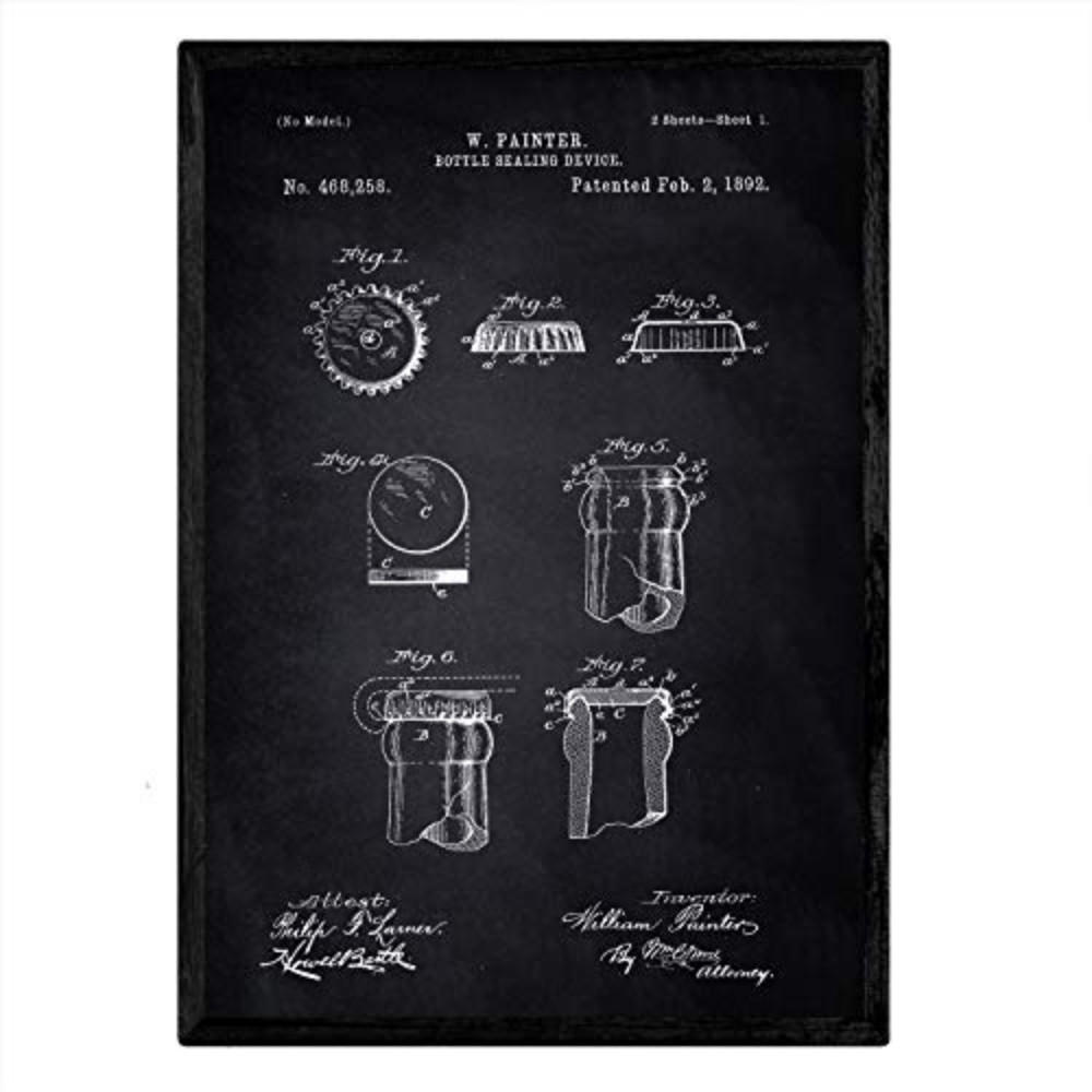 POSTER Flaschenverschluss Patent A3 Rahmenlos - Klar, Papier (29.7/5/42cm) - Nacnic