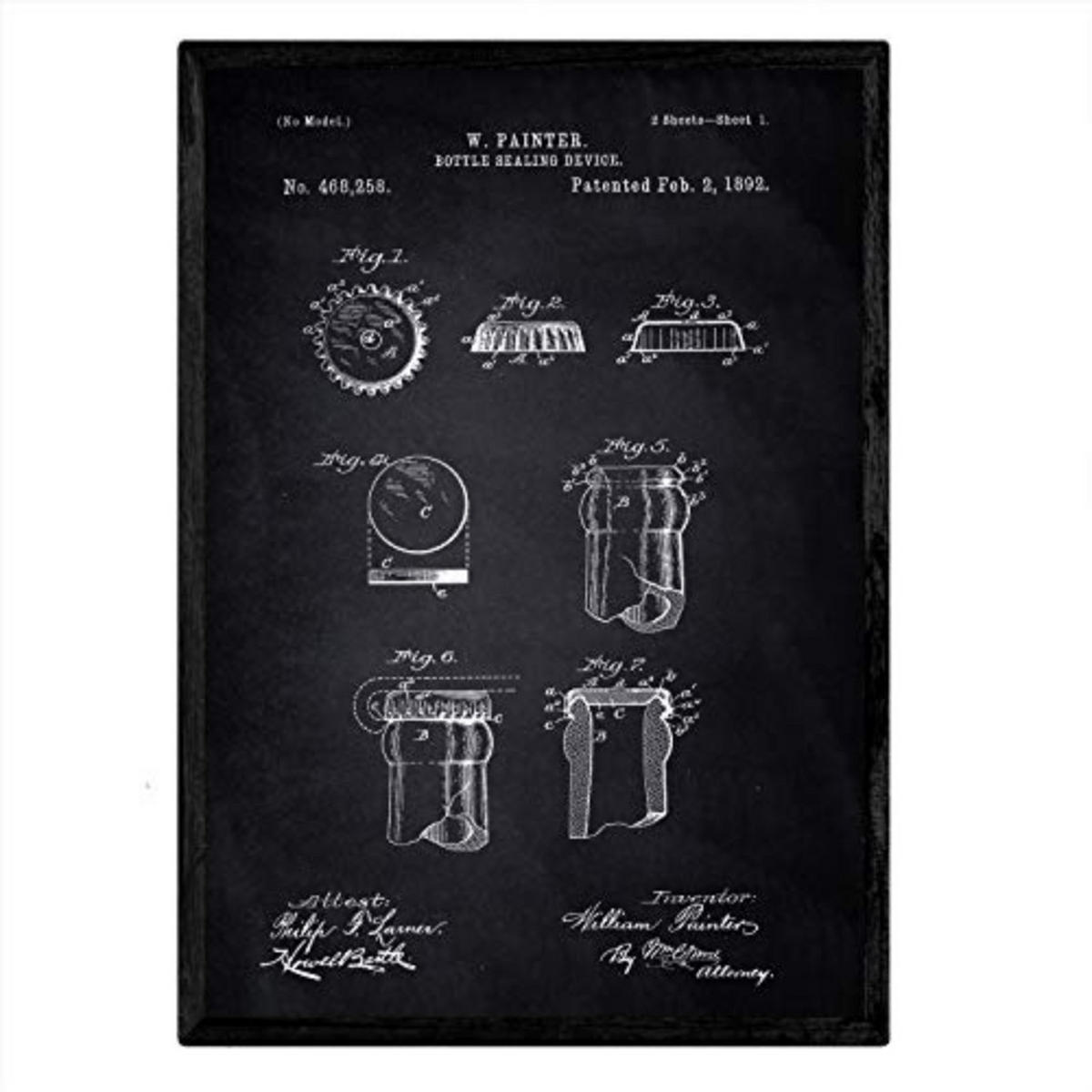 POSTER Flaschenverschluss Patent A3 Rahmenlos - Klar, Papier (29.7/5/42cm) - Nacnic