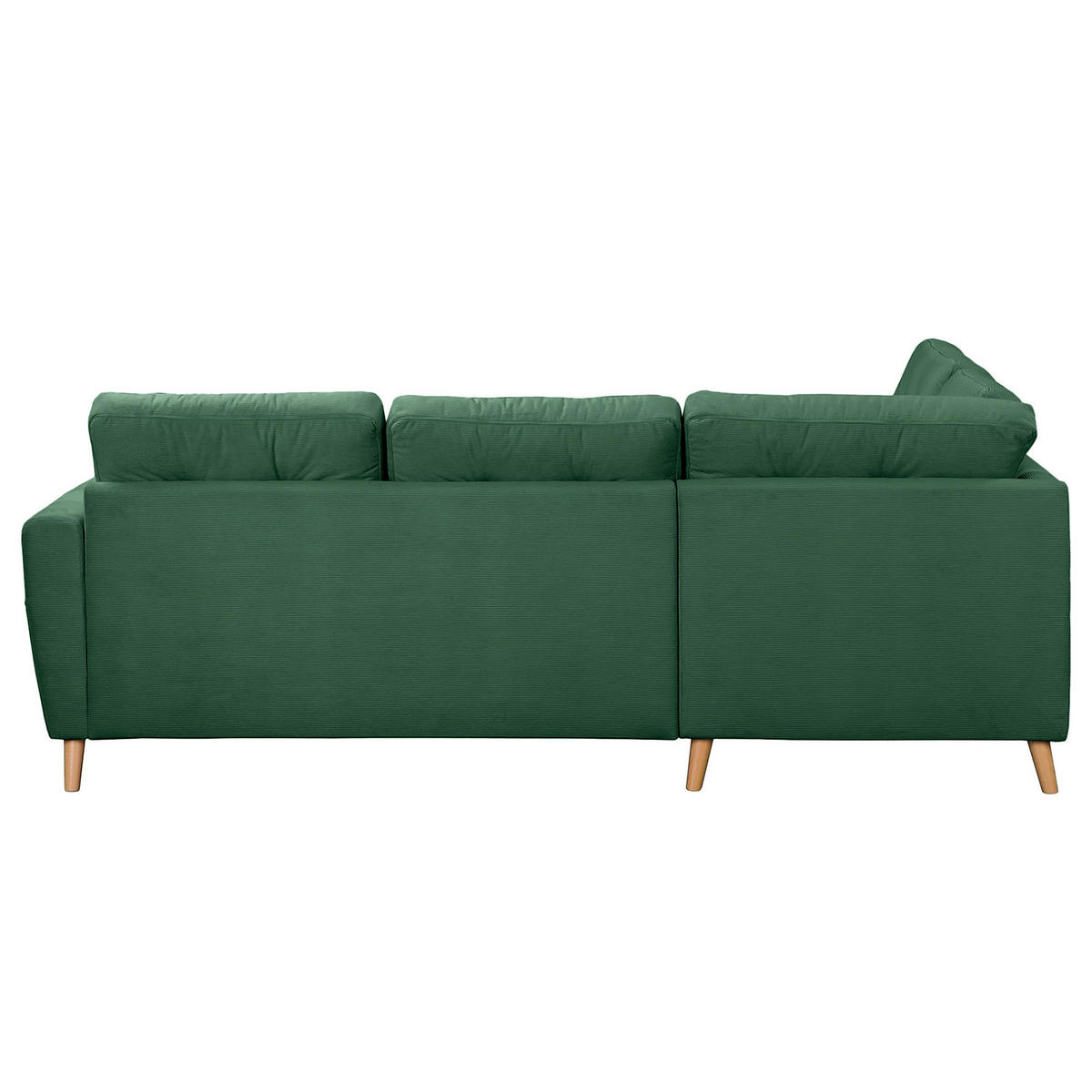 ECKSOFA mit Ottomane - Waldgrün/Braun, Holz/Textil (230/200cm) - home24