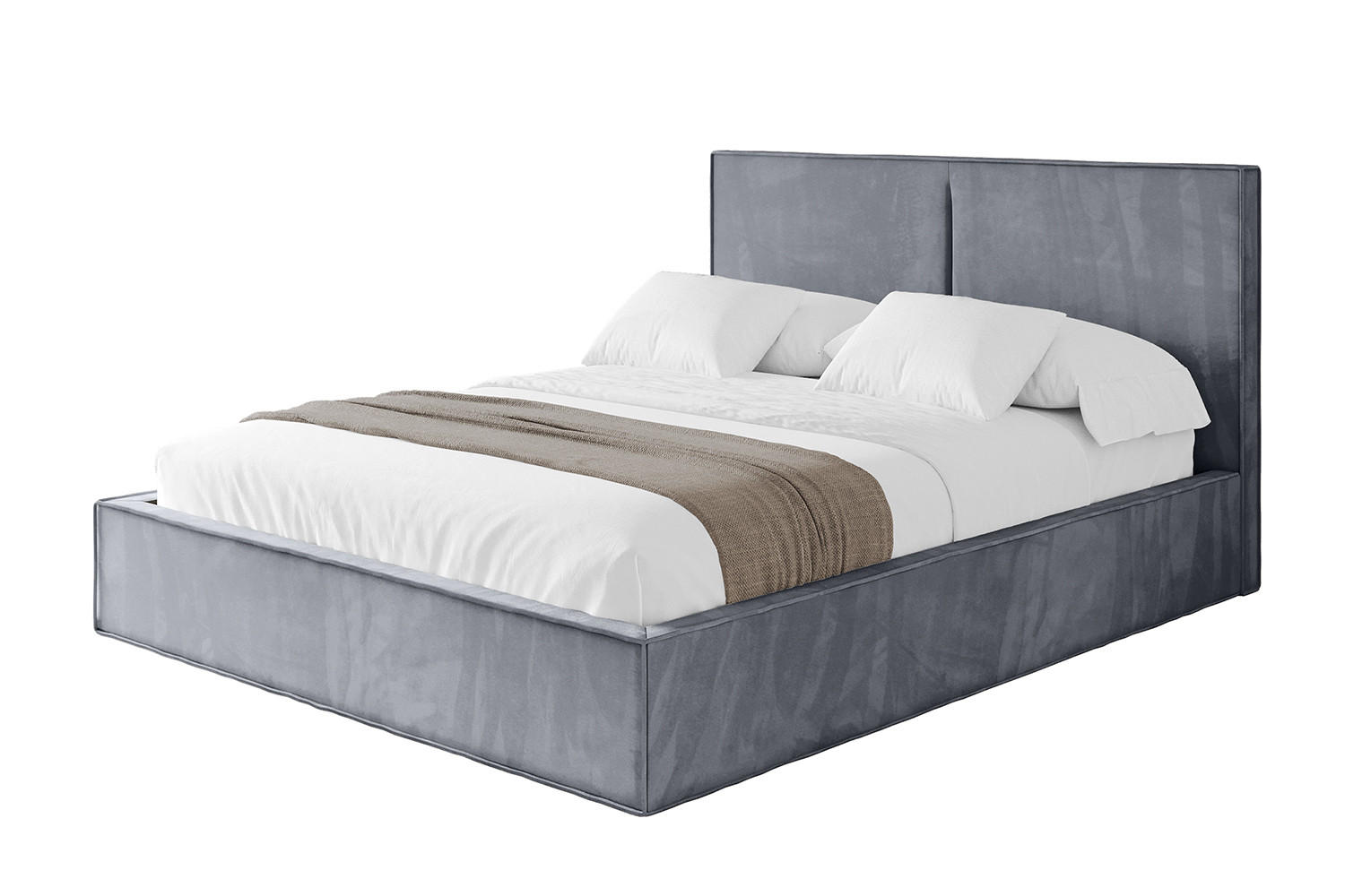 POLSTERBETT mit Bettkasten und Lattenrost, Bett mit Matratze H3/H4 - EMMI 180x200 Grau - Grau, Holzwerkstoff/Textil (180/200cm) - ALTDECOR