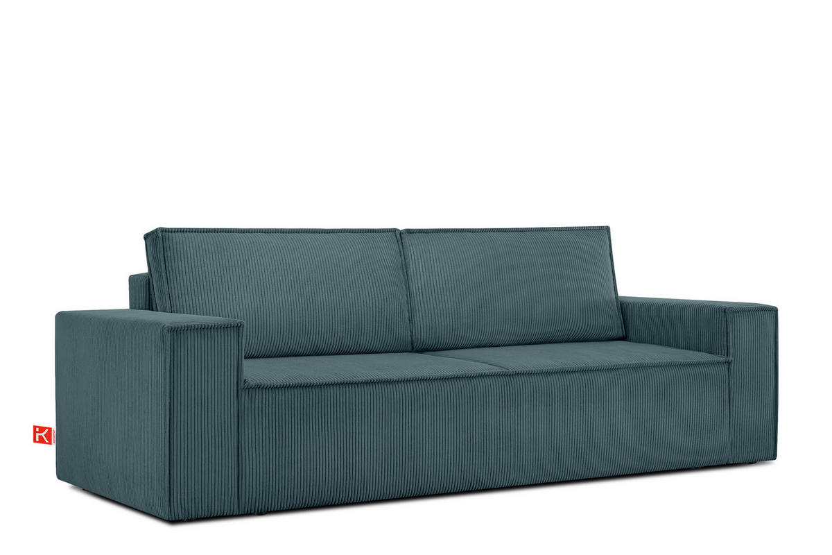 3-SITZER-SCHLAFSOFA NAPI in Pet Friendly Cord-Stoff, Blau - Blau/Schwarz, Textil (244/89/101cm) - KONSIMO®