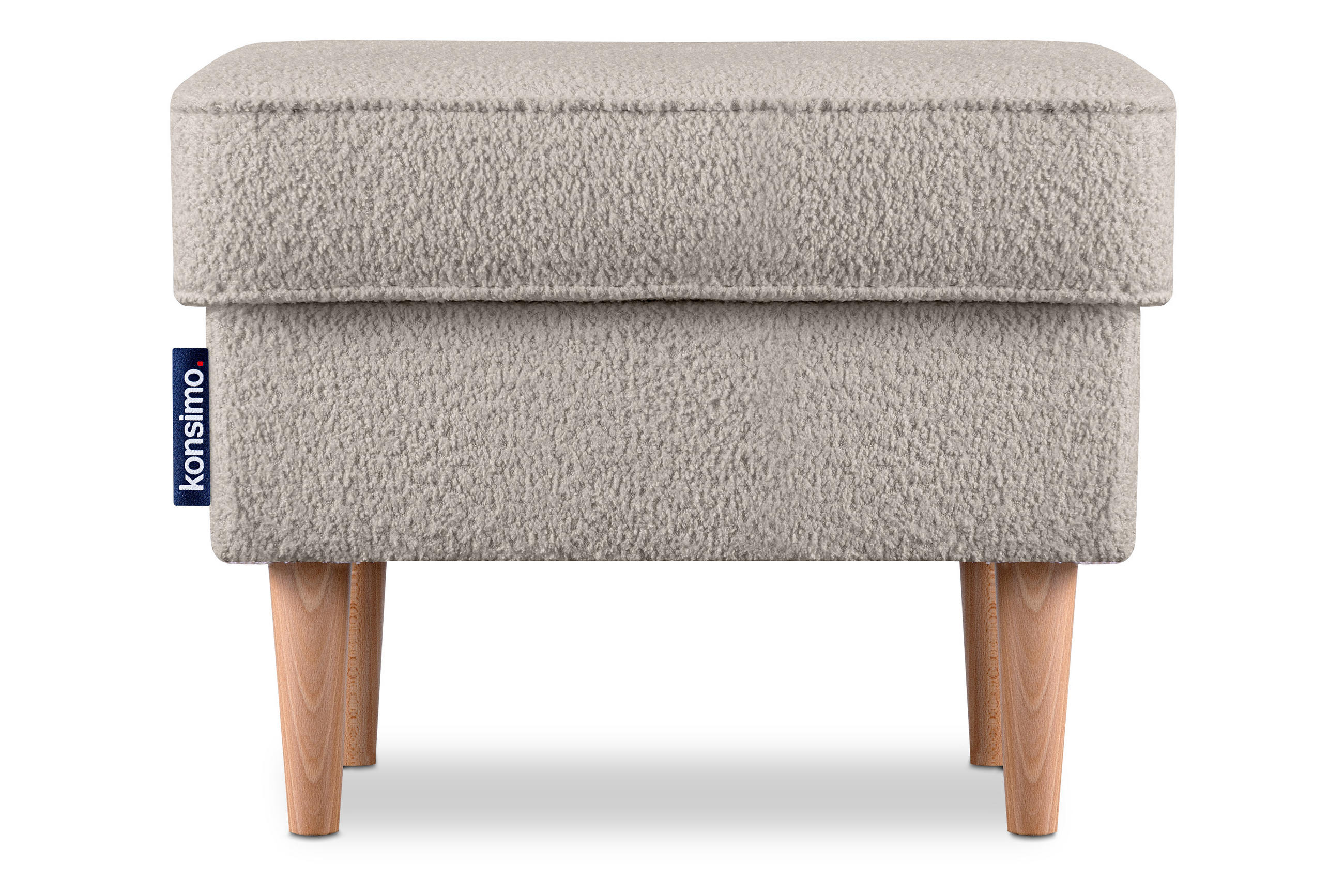 SITZHOCKER STRALIS zeitloses Design hohe Füße, beige - Beige, Textil (41/43/56cm) - KONSIMO®