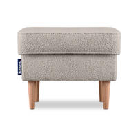 SITZHOCKER STRALIS zeitloses Design hohe Füße, beige - Beige, Textil (41/43/56cm) - KONSIMO®