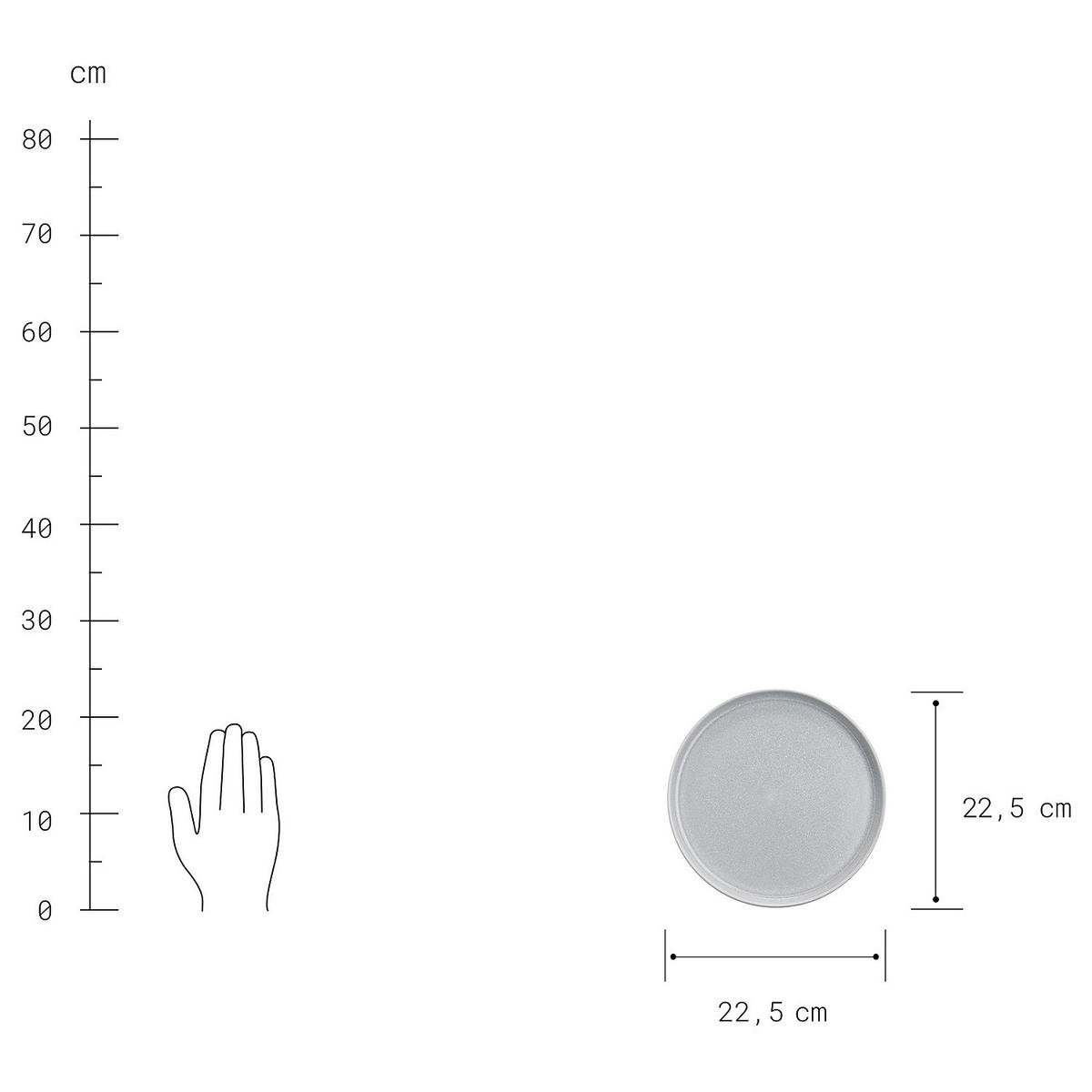 GESCHIRRSET 12-tlg. Casa Nova 4 Personen - Grau, Keramik (27/1.7/27cm) - Butlers