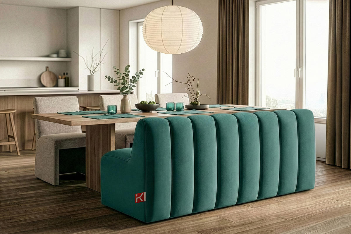 ESSZIMMERBANK CORDA, Meeresblau - Türkis, Holz/Holzwerkstoff (163/78/71cm) - KONSIMO®