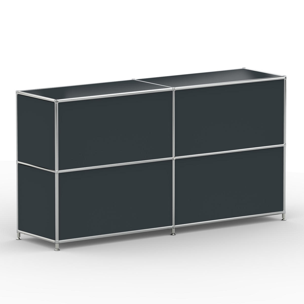 AKTENSCHRANK, 4 Schubladen & Schloss, Breite 152 cm, Anthrazitgrau - Chromfarben/Silberfarben, Metall (40/80.5/152.2cm) - Versee