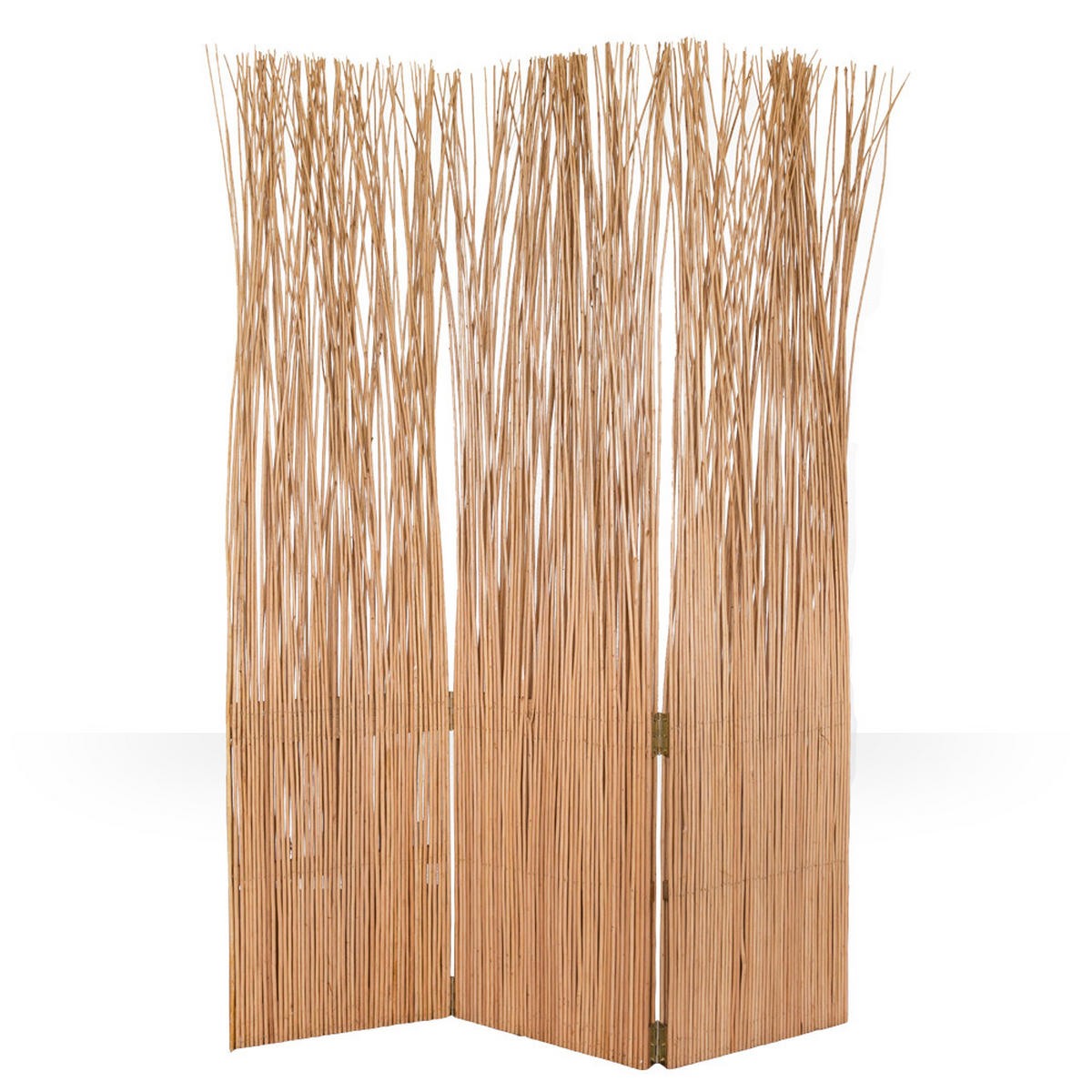 PARAVENT 3-tlg. 120/170 cm Hellbraun Weide - Hellbraun, Naturmaterialien (120/170/3cm) - Homestyle4u