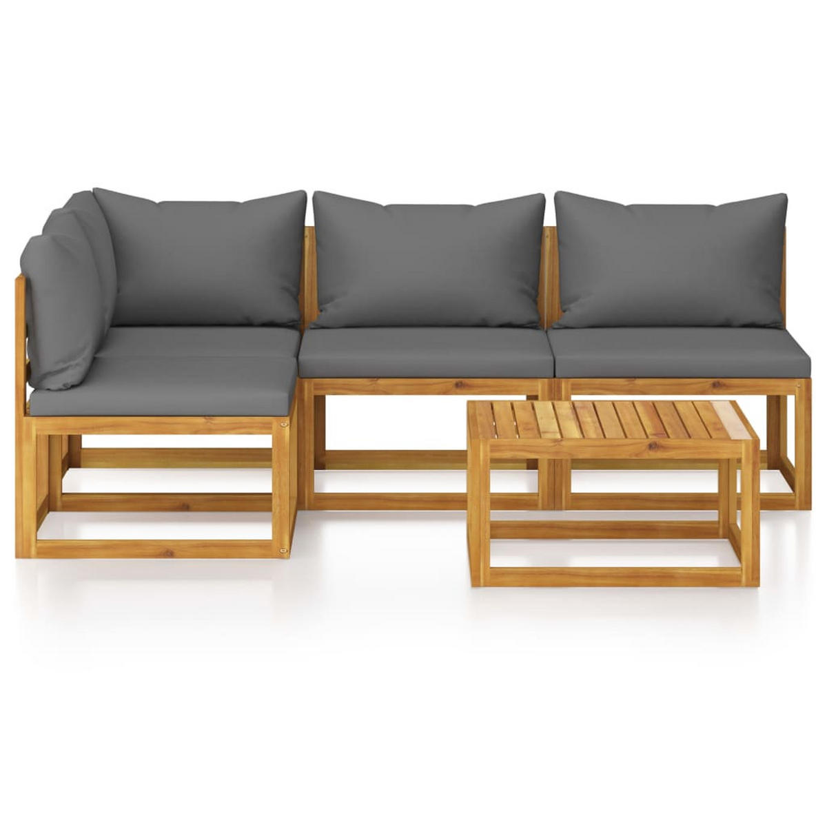 GARTENSET Reichert 5-teilig - Grau, Holzwerkstoff - Nettlife