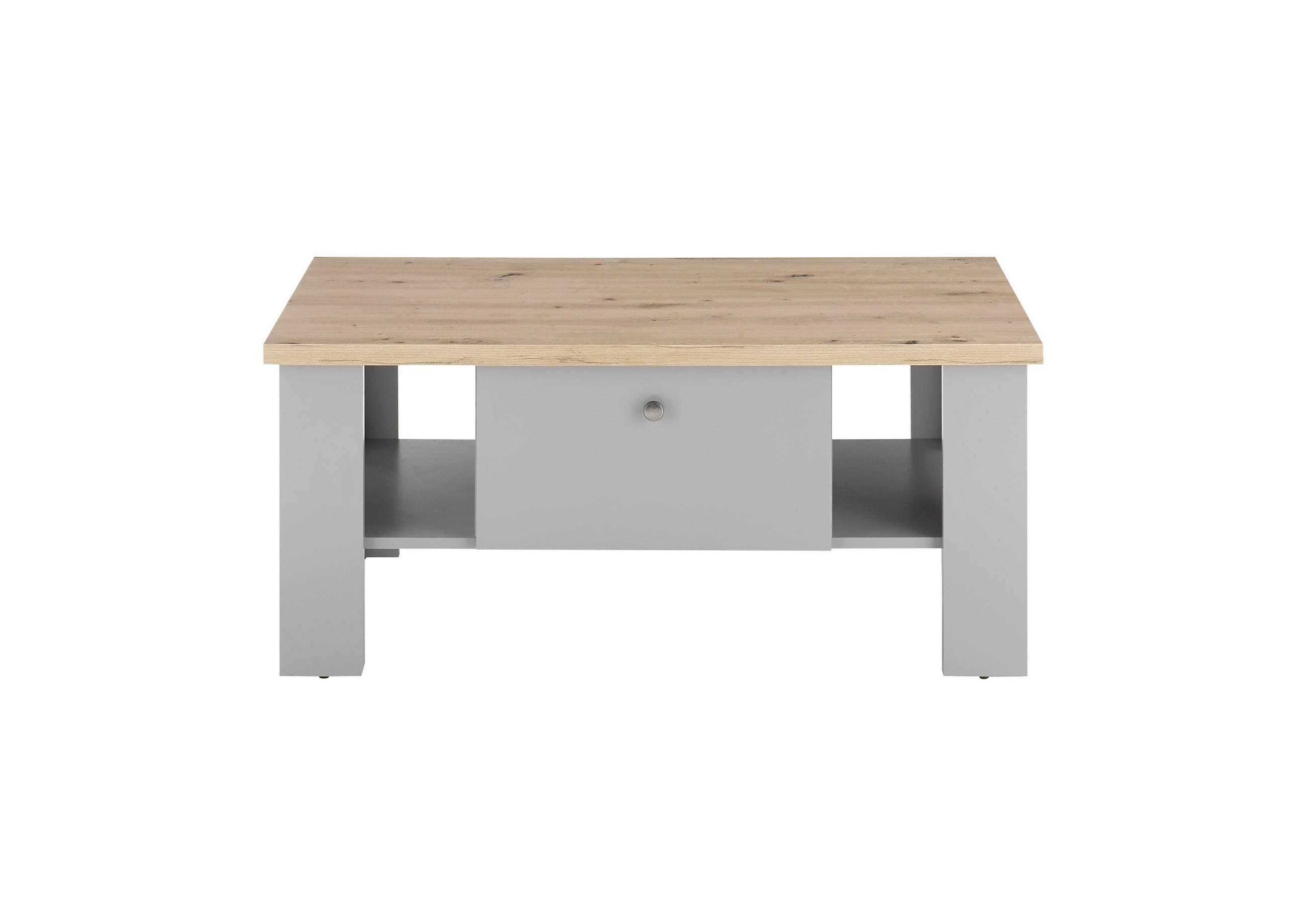COUCHTISCH C14 Light Gray & Artisan Eiche 107/46/67 cm Landhaus - Grau, Holzwerkstoff (67/107/46cm) - Livojo