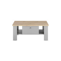 COUCHTISCH C14 Light Gray & Artisan Eiche 107/46/67 cm Landhaus - Grau, Holzwerkstoff (67/107/46cm) - Livojo