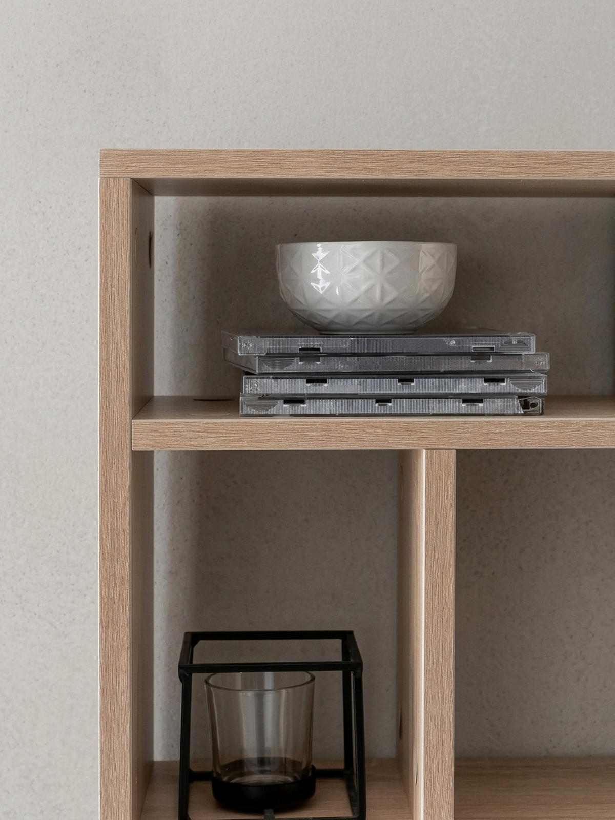 WANDREGAL MAGRA Spanplatte 9 Fächer Modern, Beige 75x16x51 cm - Beige, Holz (75/51/16cm) - KADIMA DESIGN