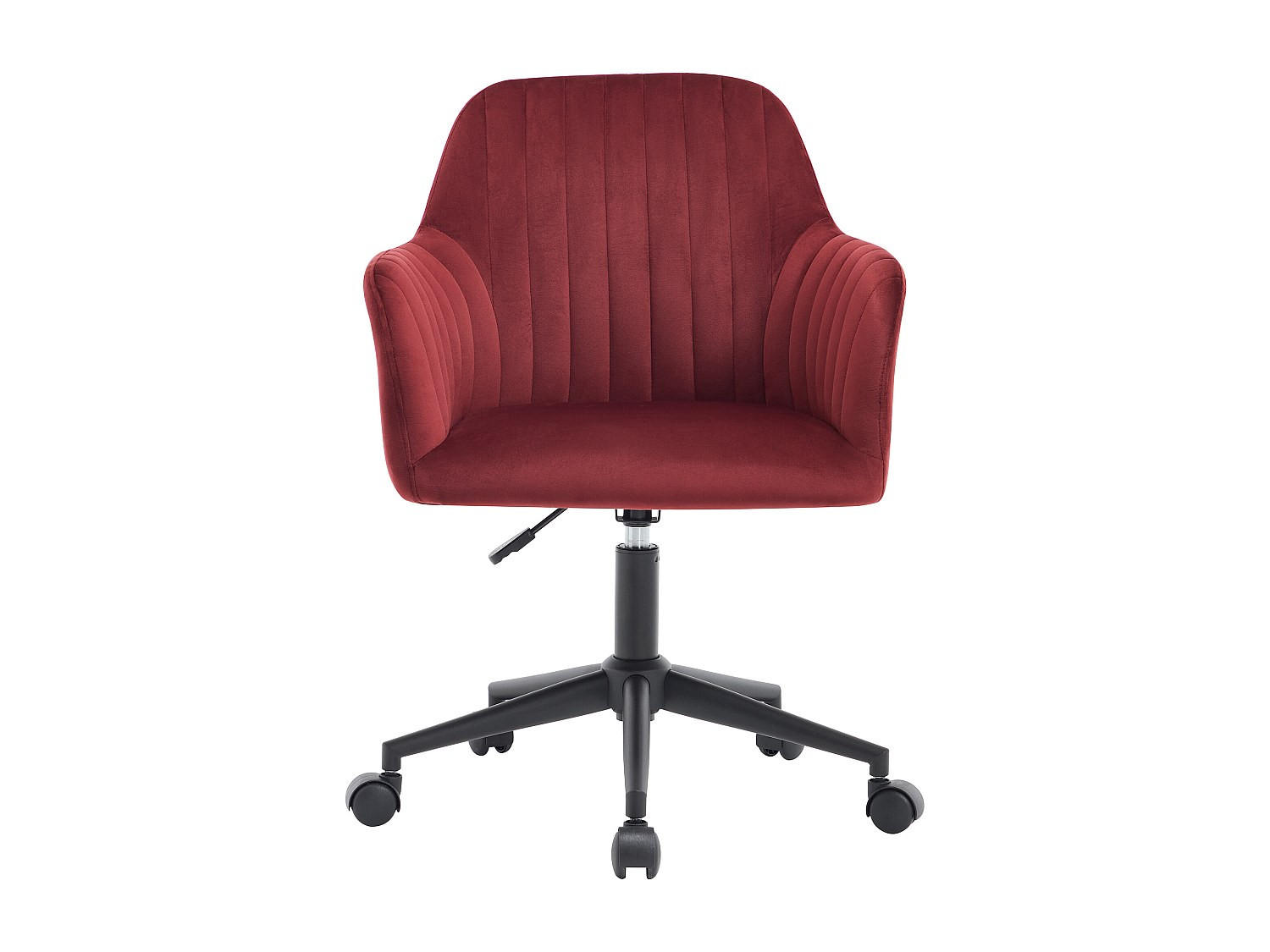 BÜROSTUHL ohne Armlehnen - 59 cmcm x 61.5 cmcm - Samt, Stoff - Bordeaux - ELEANA - Bordeaux, Textil (59/89/61.5cm) - Vente-Unique