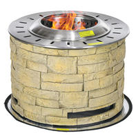 FEUERSCHALE, Edelstahl, Gelb - Gelb, Metall (52/39/52cm) - Outsunny