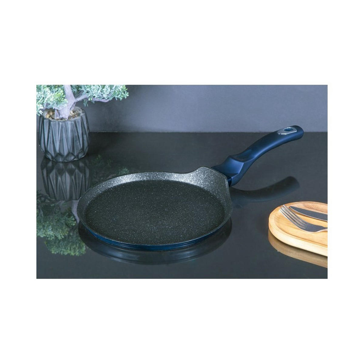 CRÊPEPFANNE Türkis 25/25/1.5 cm 8323 - Türkis, Kunststoff (25cm) - Berlinger Haus