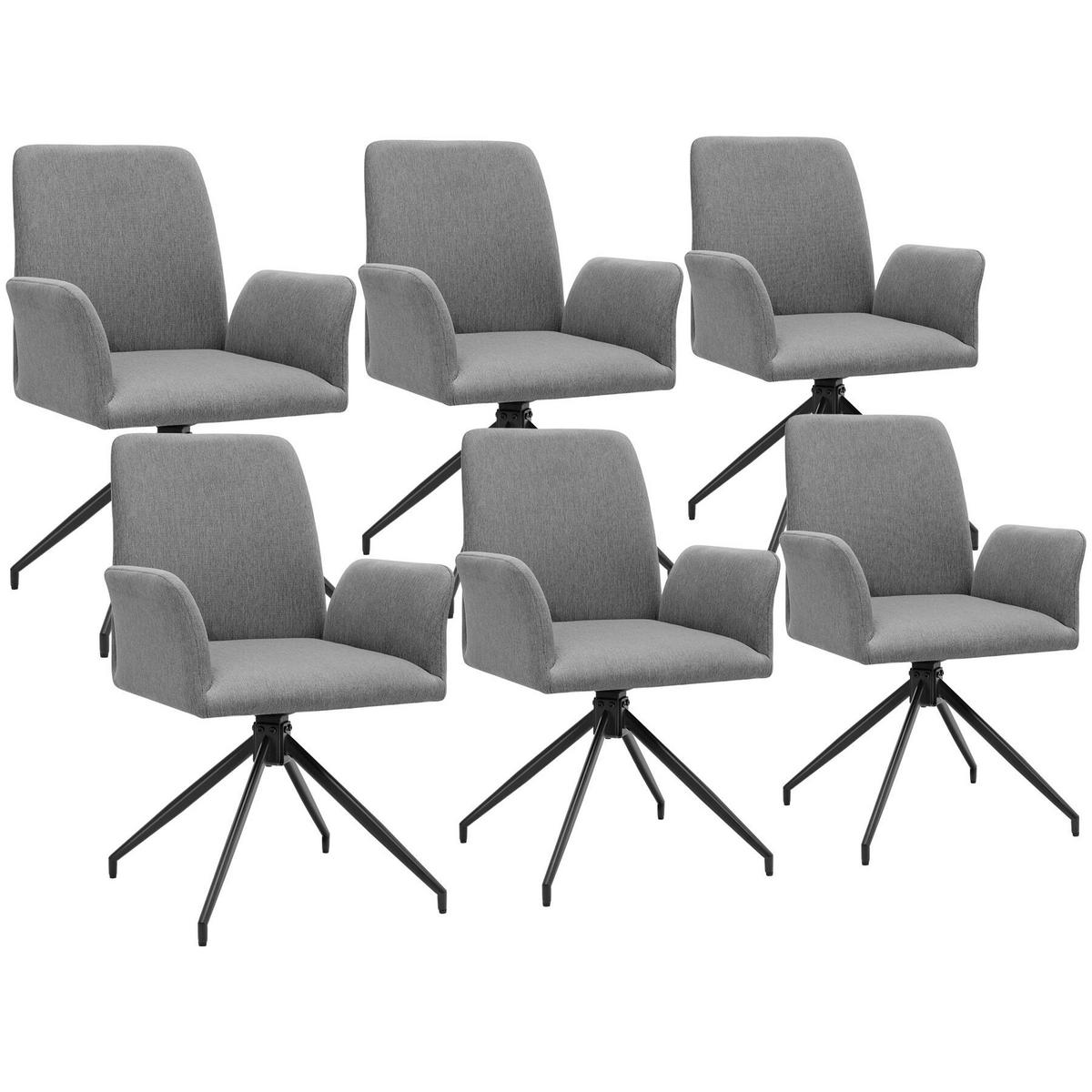 ARMLEHNSTUHL Drehbar Daya,55,5 x 58 x 87 cm,anthrazit - Anthrazit, Kunststoff (55.5/87/58cm) - tectake
