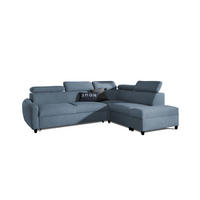 ECKSOFA Schlafsofa Anton In Esito - Hellblau, Holzwerkstoff/Textil (265/205cm) - Fun Möbel