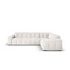 ECKSOFA rechts Kendal aus Samt hellgrau 6 Sitzplätze - Hellgrau, Textil (231/332cm) - Micadoni