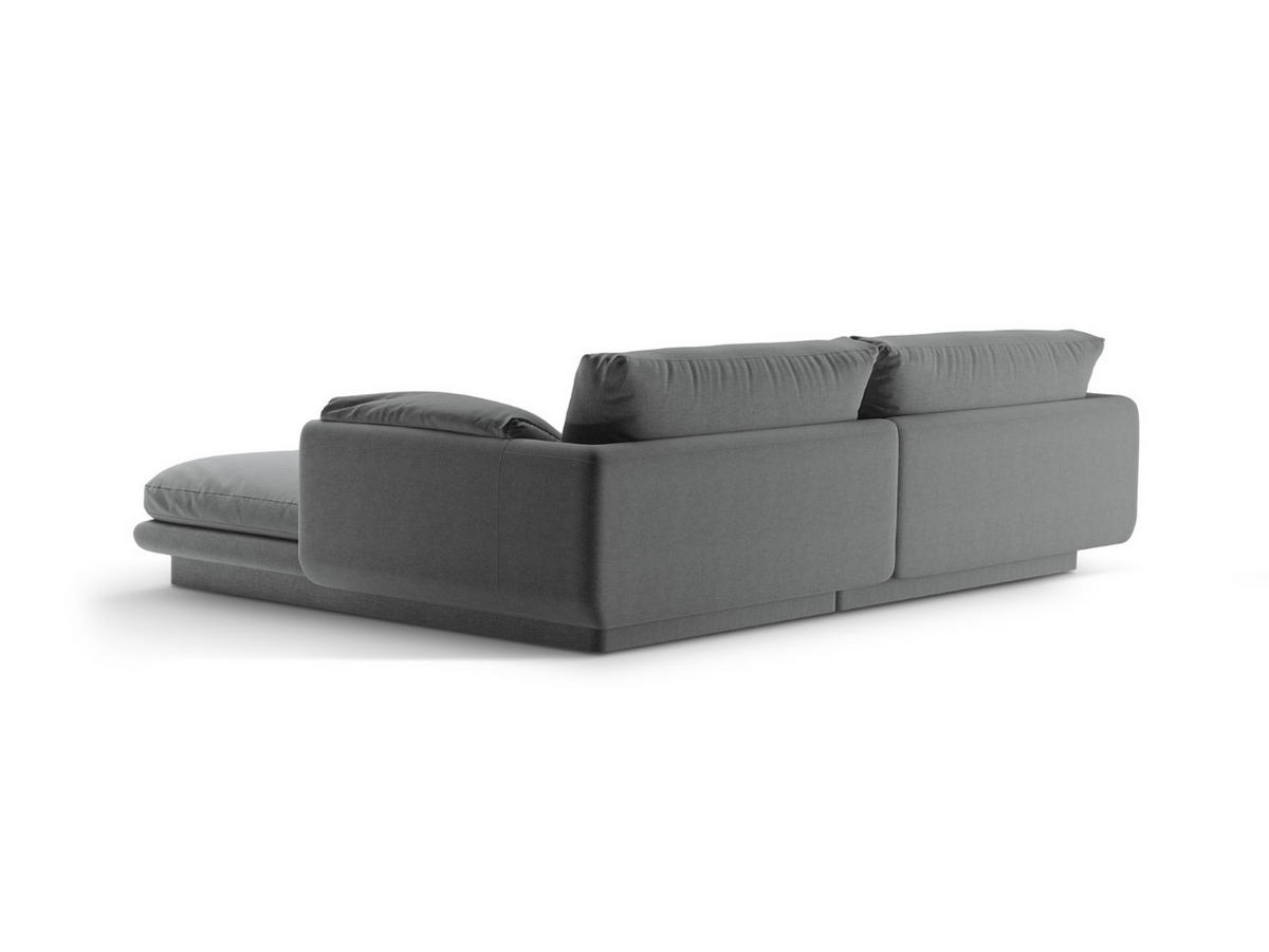 ECKSOFA links Torino aus strukturiertem Stoff dunkelgrau 3 Sitzplätze - Dunkelgrau, Textil (170/220cm) - Micadoni