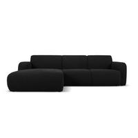 ECKSOFA links Molino aus Boucle schwarz 4 Sitzplätze - Schwarz, Textil (170/250cm) - Micadoni