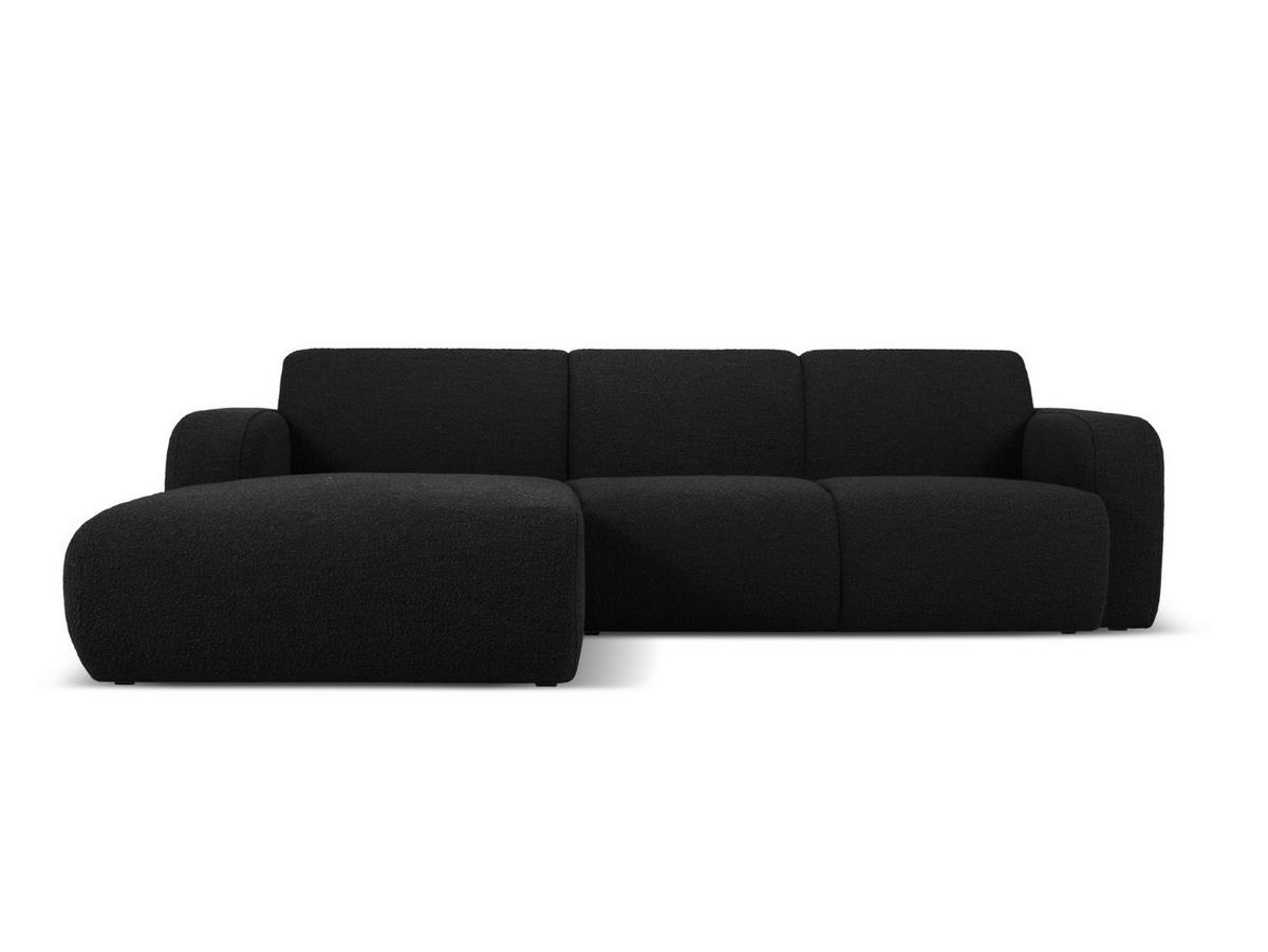 ECKSOFA links Molino aus Boucle schwarz 4 Sitzplätze - Schwarz, Textil (170/250cm) - Micadoni
