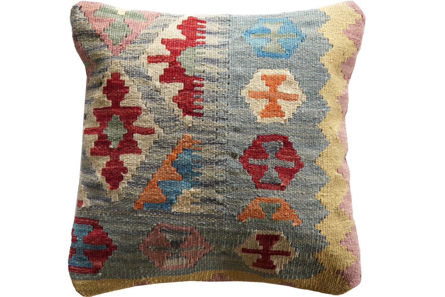 KELIM-KISSEN Mehrfarbig 50/50 cm Schurwolle - Multicolor, Textil (50/50cm) - Looma
