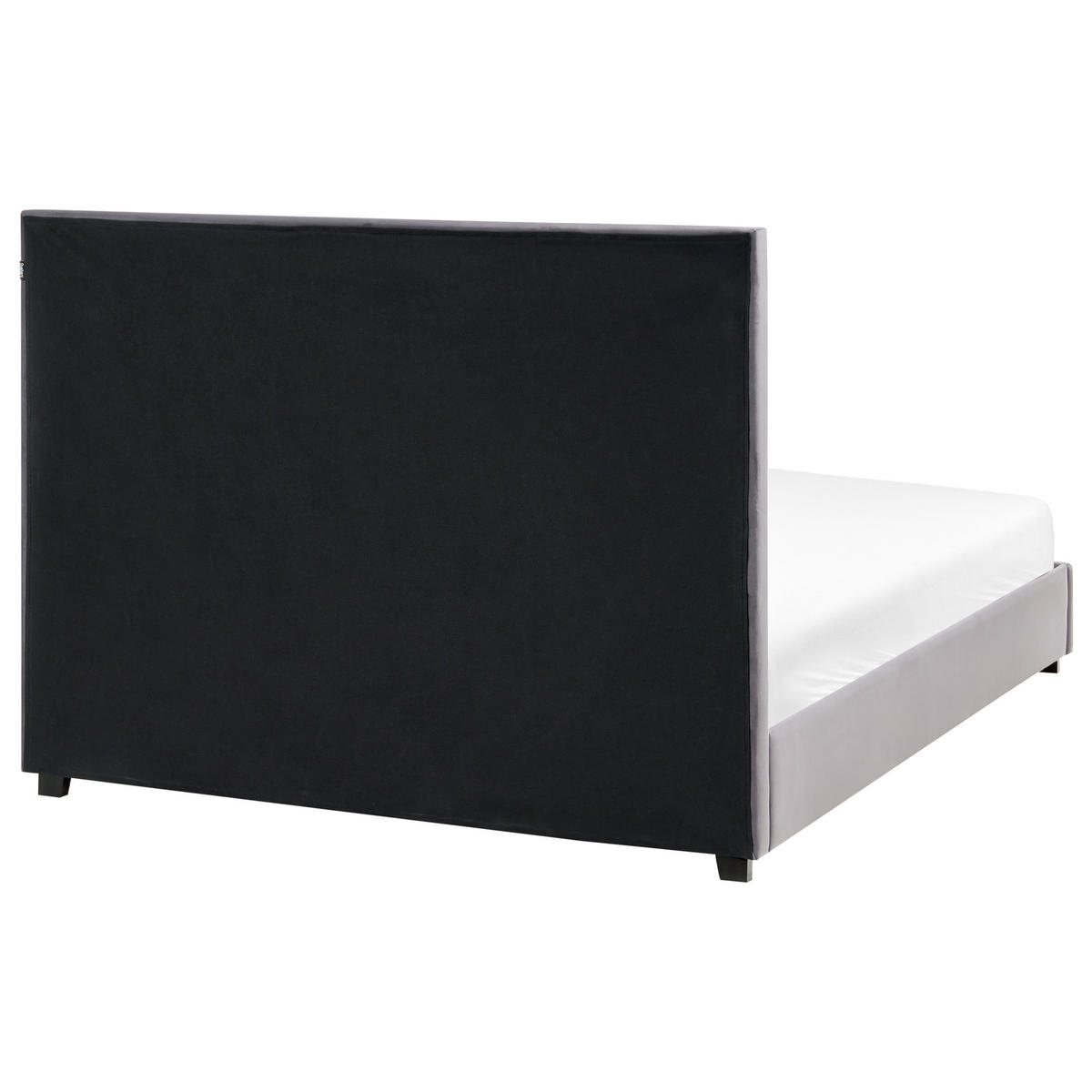 BETT mit Lattenrost 140/200 cm Dunkelgrau Rouen - Dunkelgrau/Schwarz, Textil (140/200cm) - Beliani