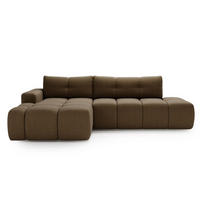 ECKSOFA Montero Bouclé-Stoff Braun Links - Braun, Holz/Textil (280/177cm) - Graingold