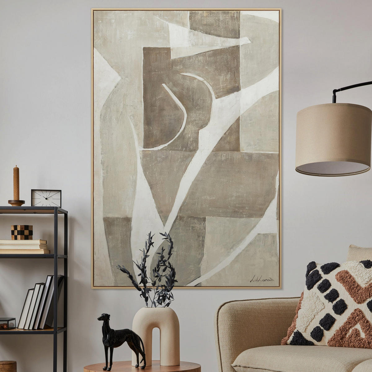 GEMÄLDE Mary Schattenfugenrahmen Eichefarben 140x100 cm - Eichefarben, Holz (140/100cm) - YS-art gallery