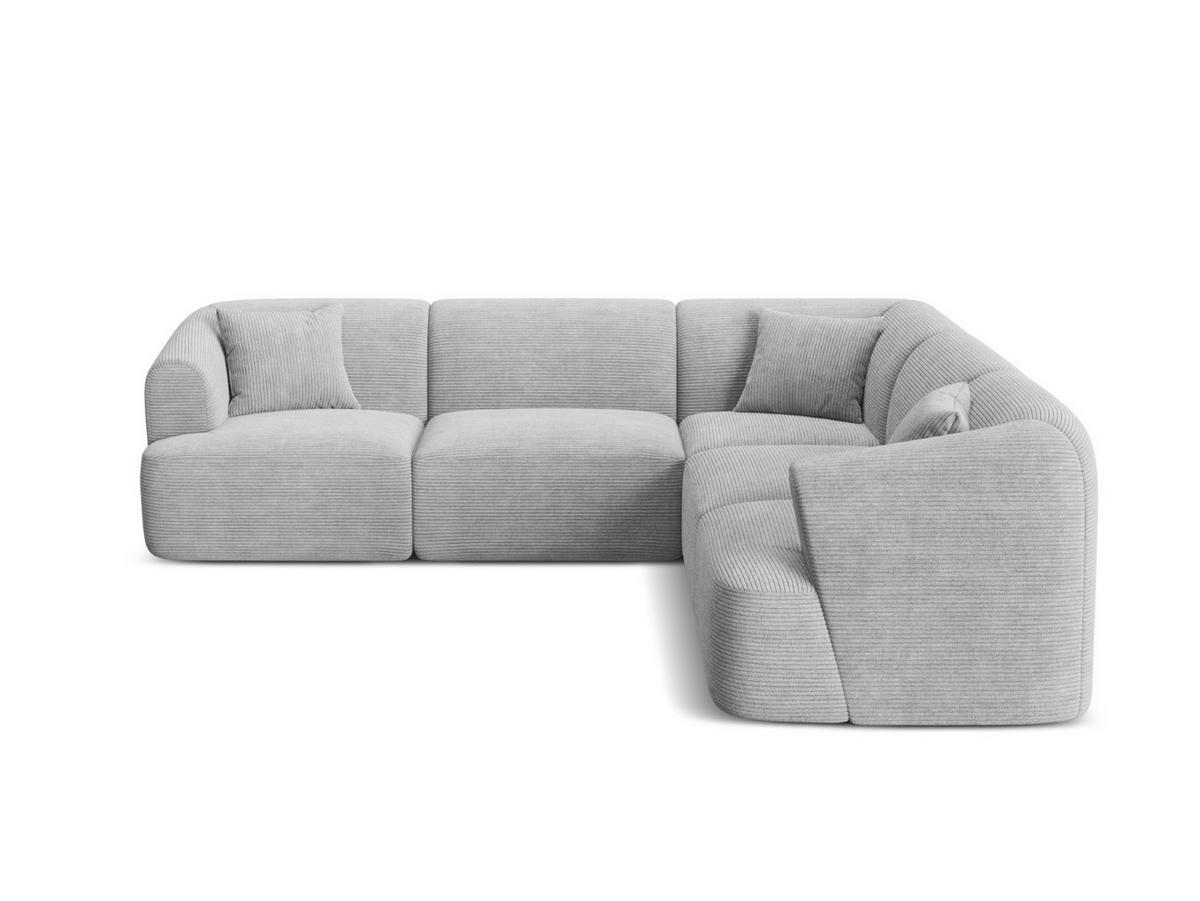 SYMMETRISCHES-MODULARES-ECKSOFA Campi aus Cord silber 6 Sitzplätze - Silberfarben, Textil (255/255cm) - Cosmopolitan Design