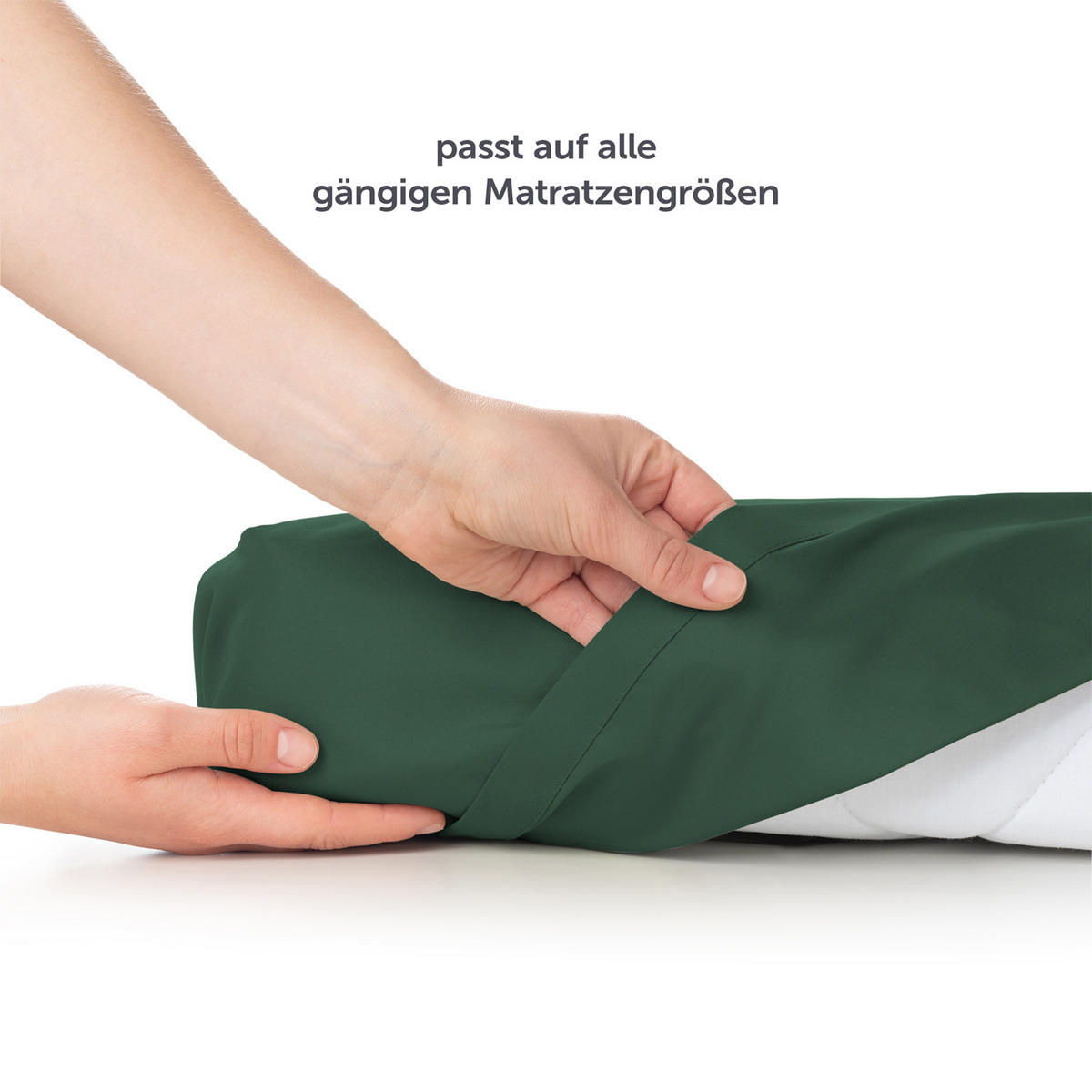 BETTTUCH ohne Gummi 280/275 cm, in Dunkelgrün - Dunkelgrün, Textil (275/280cm) - Blumtal